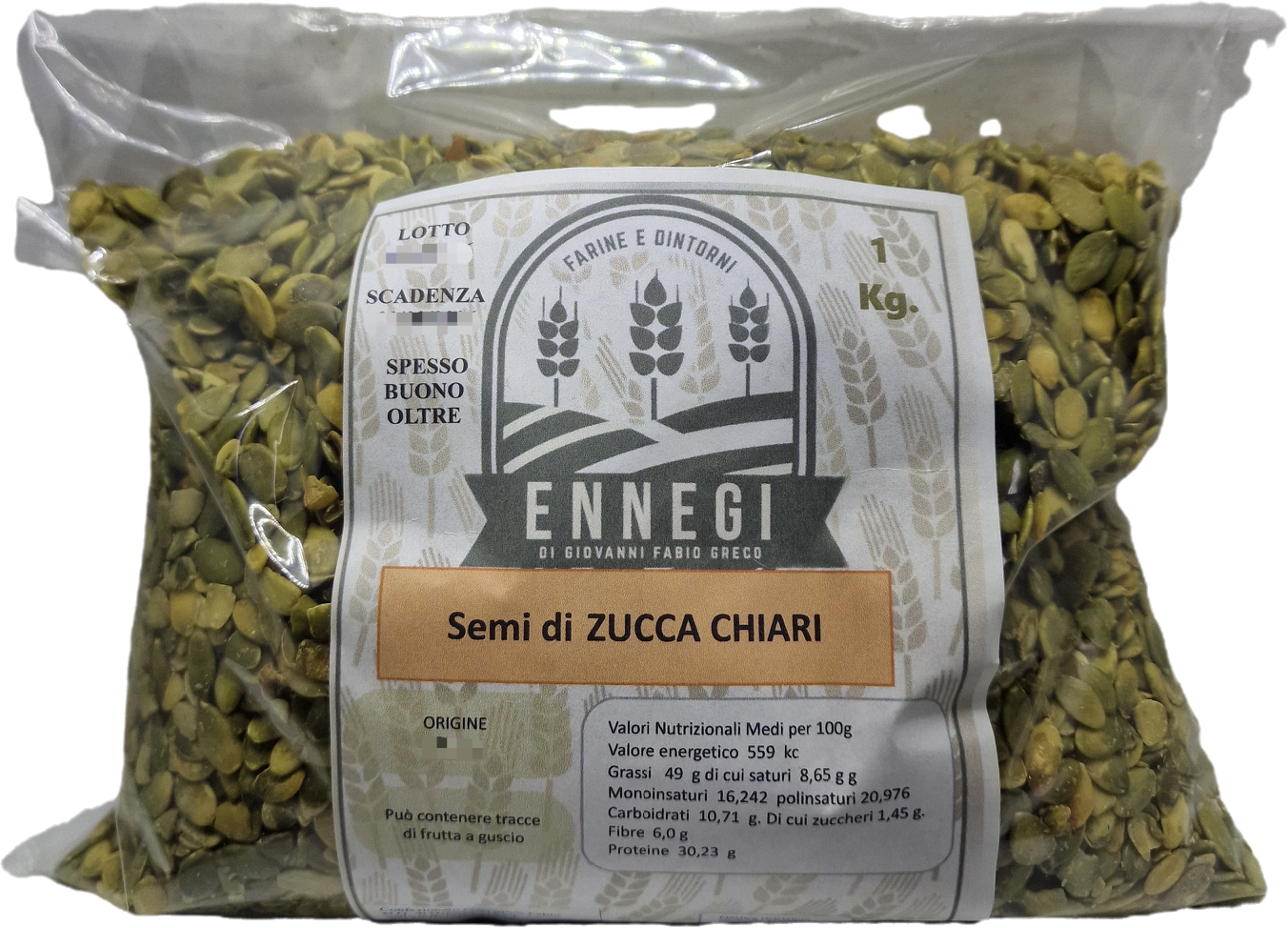 Semi di zucca chiari da 1kg.
