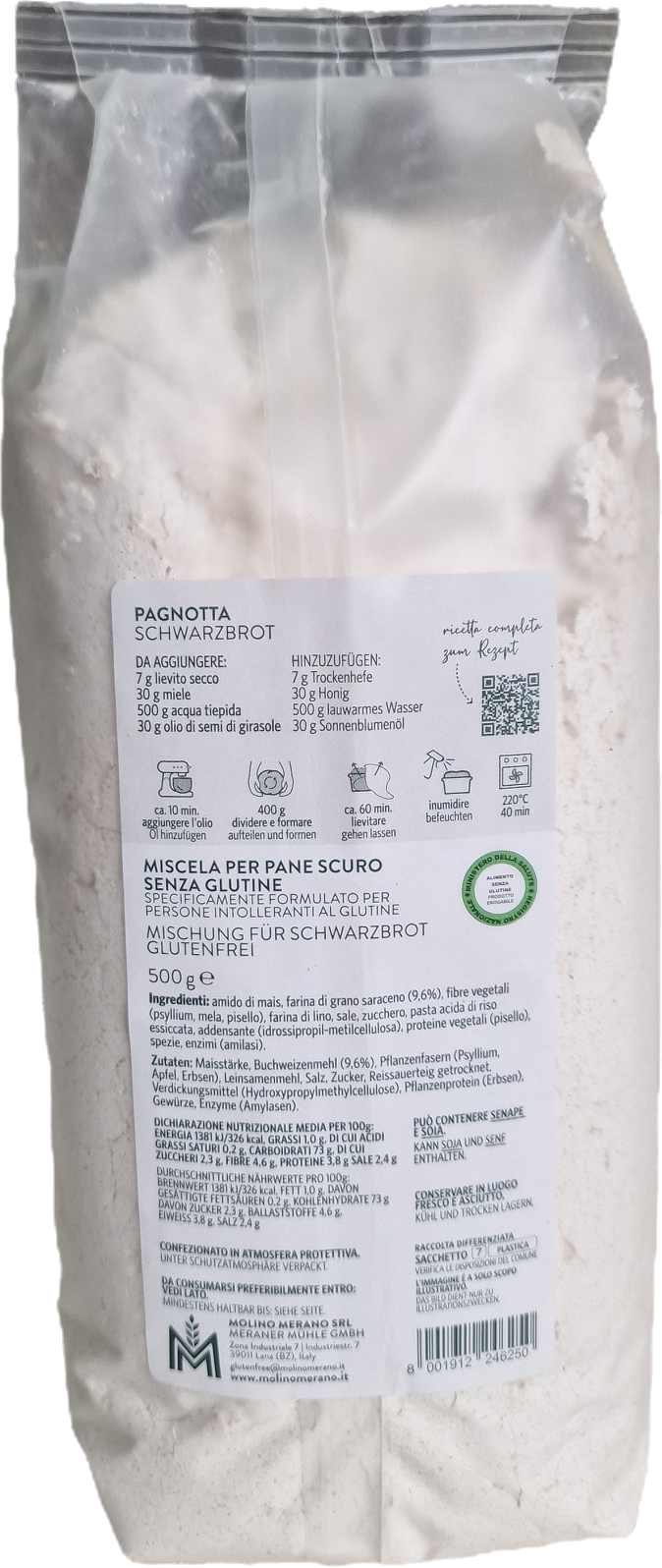 Preparato per Pane Scuro Senza Glutine - 500 g